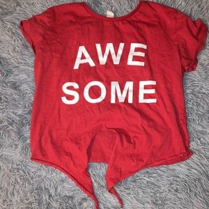 Graphic Letter Tie Knot “Forever 21” Tee